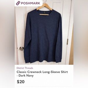 Classic Crewneck Long-Sleeve Shirt - Dark Navy